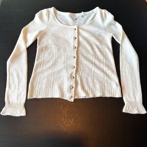Anthropologie Knitted and knotted wool blend feminine cardigan